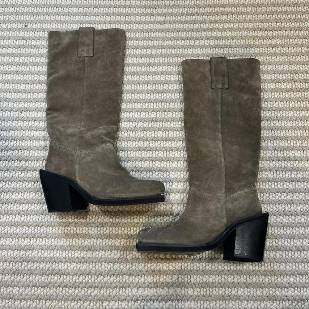 ASOS Tan Suede Boots with Block Heel - Picture 5 of 10